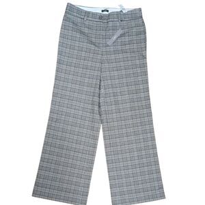 NWT Loft high waisted trouser plaid career business flare women's size 10